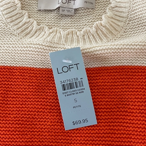 LOFT Striped Coton Blend Knit Sweater NWT - Picture 7 of 7